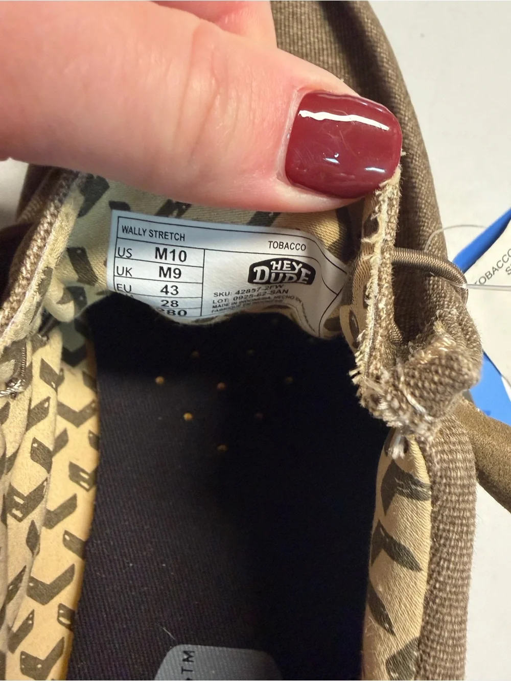 Hey Dude Brown Canvas Slip-On Loafers with Elastic Laces